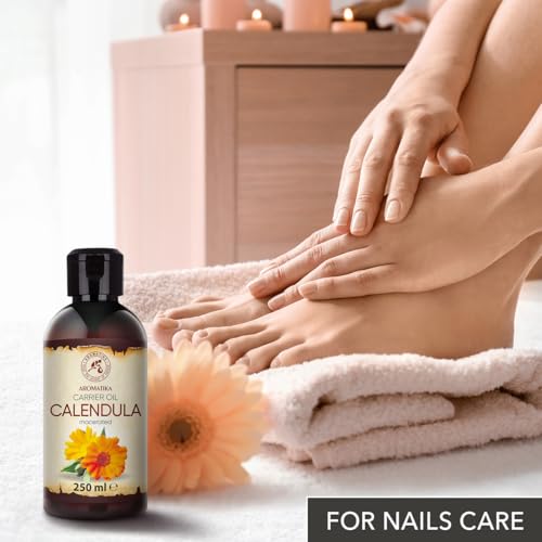 AROMATIKA Calendula Oil 8.45 Fl Oz (250ml) - Pure Natural Skin, Hair & Body Care