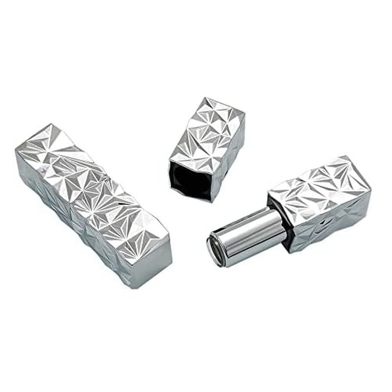 5 Packs 12.1mm Square Empty Lipstick Tubes Diamond Lip Balm Tube Container DIY Refillable Cosmetics Bottles with Magnetic Cap Beauty Packaging Bottle Holder Makeup Tool for Women Girl,Silver