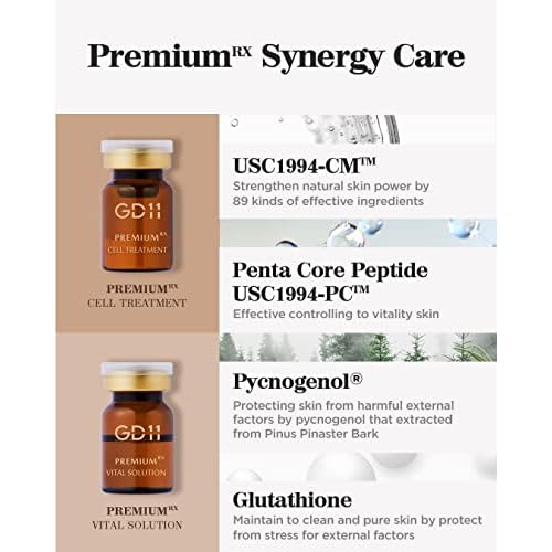 GD11 Exosome Ampoule Set, Freeze-Dried Powder 0.07 fl oz + Moisture Activator 0.17 fl oz, Supports Firming & Even Tone Care, K-beauty Glass-Skin Glow, 3 Pairs (50,000ppm Exosome Powder + Activator)