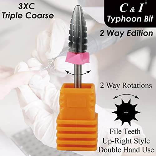 C & I Typhoon 2-Way Carbide Nail Drill Bit - Fast Gel & Acrylic Removal 3XC