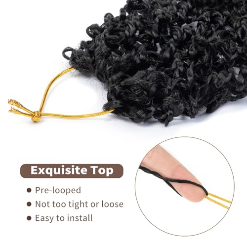 14 Inch Black Yanky Twist Crochet Hair - 10 Packs, Pre-Twisted Synthetic Braids #1B