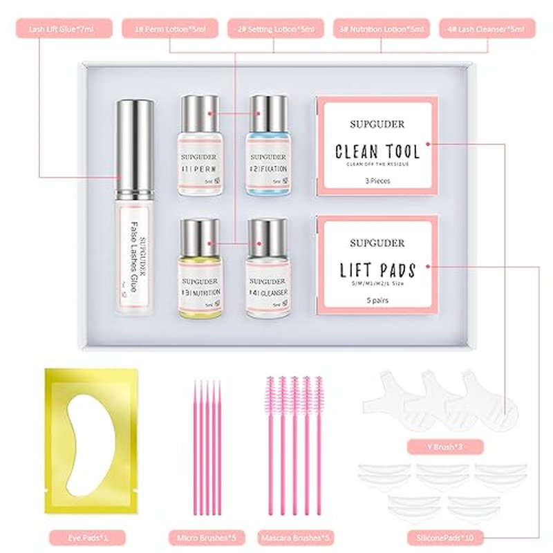 2026 Lash Lift kit Eyelash perm kit,SUPGUDER Professional Eyelash Curling Lash Extension Set,Lash Lifting Tools Suitable for Salon