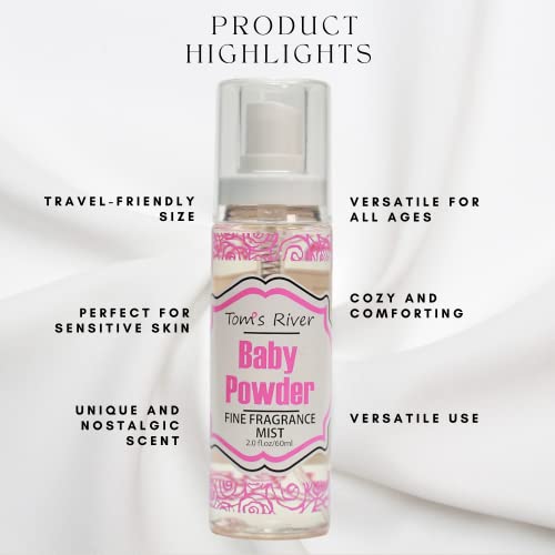 Unisex Baby Powder Scent Fragrance Mist - Long-Lasting 2 oz