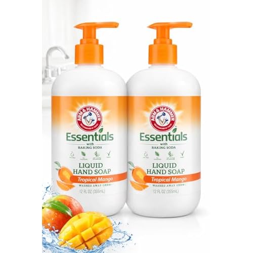 Arm & Hammer Essentials with Gentle Baking Soda, Liquid Hand Soap, 12 fl oz. (Tropical Mango)
