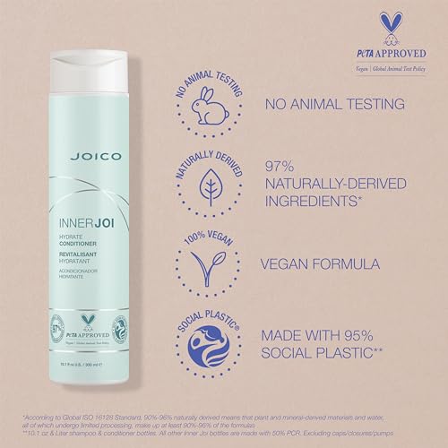 Joico InnerJoi Hydrate Conditioner 10.1 Fl Oz for Dry Hair & Scalp - Vegan & Sulfate-Free