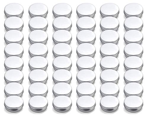 48 Pack 2 oz Aluminum Lip Balm Tins with Screw Lid - Multi-Purpose Containers