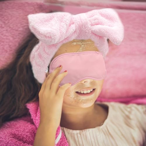 32 Pcs Foot Spa Kit for Kids, Light Pink 8 Foot Tubs for Soaking & 8 Towels & 8 Hairbands & 8 Eye Masks, Spa Party Supplies for Girls for Sleepovers Slumber Party