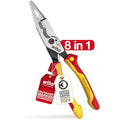 Wiha 8-in-1 Multifunction Pliers for Electricians – Crimp, Strip, Cut, Bend & More (45705)