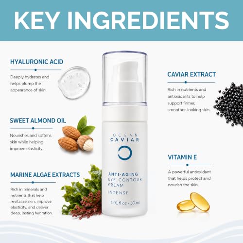 Moisturizing Eye Contour Cream with Caviar & Algae Extracts - Mature Skin Care