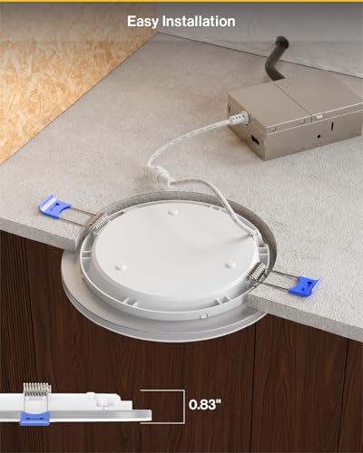 Sunco 6 Inch Canless LED Recessed Light with Night Light - 15W, 5 CCT, Dimmable, Slim Downlight