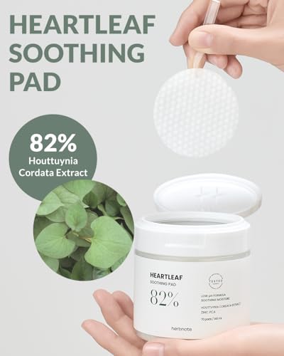 Heartleaf Soothing Toner Pads - Acne-Prone Skin Care with Niacinamide, 70 Count
