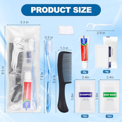 Bulk 25 Hygiene Kits for Homeless - Travel Toiletry Sets with Soap, Toothbrush, Toothpaste & More