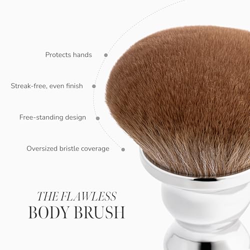Loving Tan Flawless Body Brush for Self Tanner - Streak-Free Application, Large, Vegan Bristles, Hygienic Stand