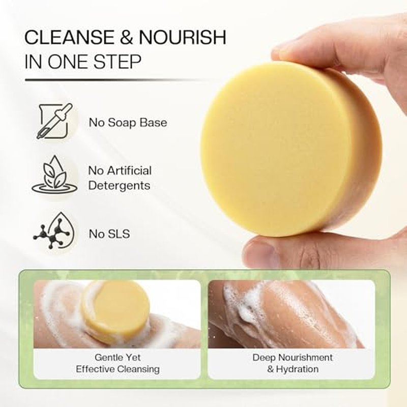 Beef Tallow Soap: Organic Grass-Fed Moisturizing Bar for Men & Women's Daily Face & Body Cleansing, Ideal for Sensitive & Dry Skin, 4.2 oz
