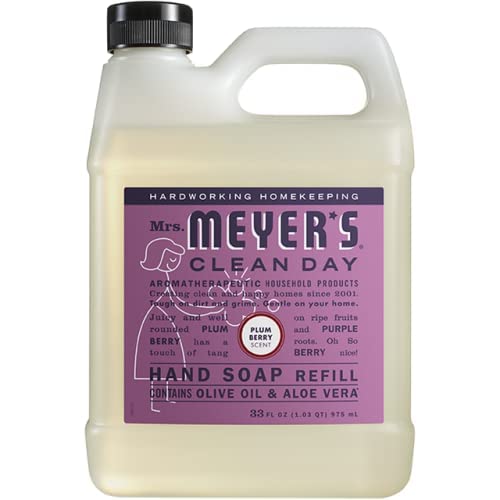 Mrs. MEYER'S CLEAN DAY Plum Berry Scent Hand Soap Refill 33 Fl Oz (Pack of 4)