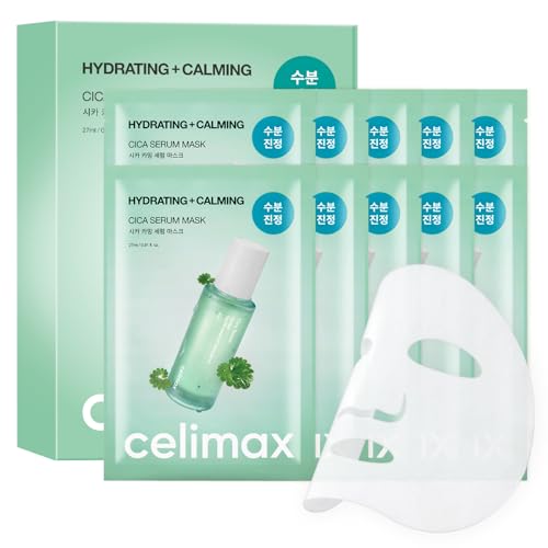 Cica Calming Sheet Mask with Hyaluronic Acid for Sensitive Skin - 10 Pack