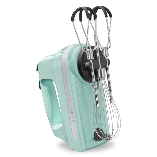 KitchenAid 6-Speed Hand Mixer with Flex Edge Beaters - Ice Blue, Model KHM6118