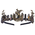 Black Fairy Crystal Crown Tiara for Cosplay Weddings & Parties - Elf Raw Quartz Headpiece