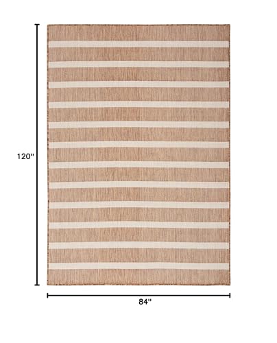Nourison Positano Indoor Outdoor Rug 7' x 10' Jute Ivory
