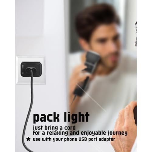 uijino Beard Club Trimmer Charger for Beard Club PT45 Charger and BT-Zero Body Trimmer, 1 Cleaning Brush, 3.3ft Power Cord