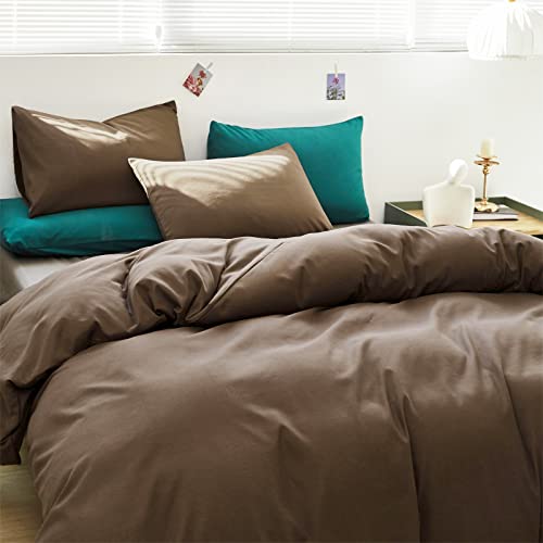 King Size Brown Comforter Set - Soft Microfiber Mocha Bedding, 3 Pieces