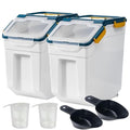 Saim 2-Pack 50lb Food Storage Containers with Wheels, Dark Blue - Bulk Grain & Rice Bins