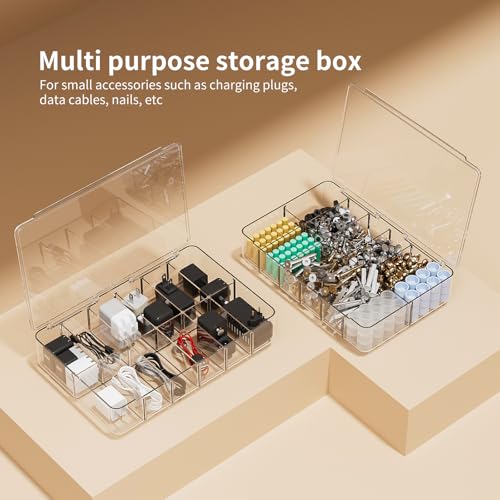 Clear Acrylic Makeup Organizer with Cover - 12 Compartments Cosmetic and Jewelry Organizer for Vanity and Desk Storage