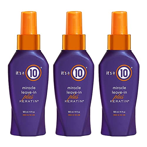 It's a 10 Miracle Leave-In Plus Keratin Hair Spray - 4 Fl Oz Pack of 3
