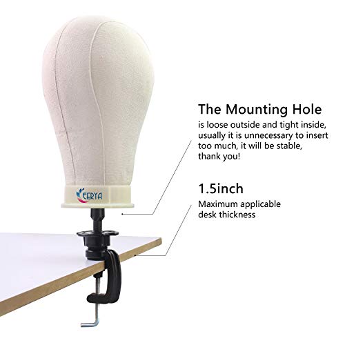 21 Inch Canvas Wig Head Stand Set for Styling & Display - Light Brown Variant
