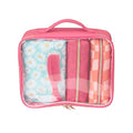 Conair Pink & Daisy Print 5-Piece Toiletry Travel Set with Makeup Bags & Comb