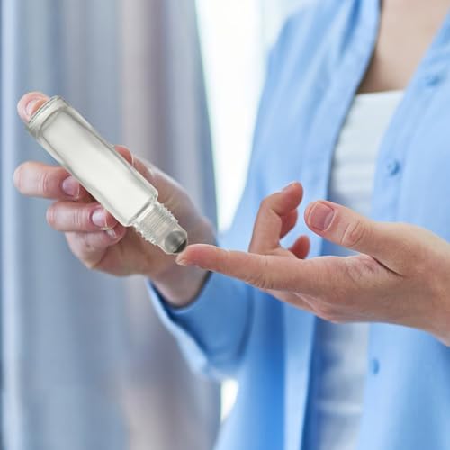 Glass Roll-On Bottle for Essential Oils 10ml with Bamboo Lid - Leakproof & Travel-Friendly