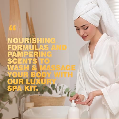 Vanilla & Honey Almond Spa Gift Set 19pcs - Relaxing Bath & Body Kit for Women & Men