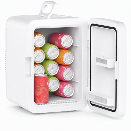 Mini Fridge 10L Compact Portable Refrigerator with AC/DC Power, White - Variation: White / 10L (15 Cans)