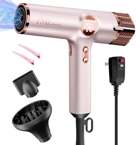 FMZ Pink Ionic Hair Dryer with Diffuser, 1875W High-Speed Blow Dryer