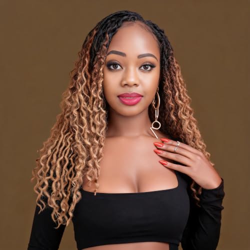 12 Inch Goddess Faux Locs Crochet Hair for Black Women - 6 Packs, Curly Ends, Variation of THIS listing