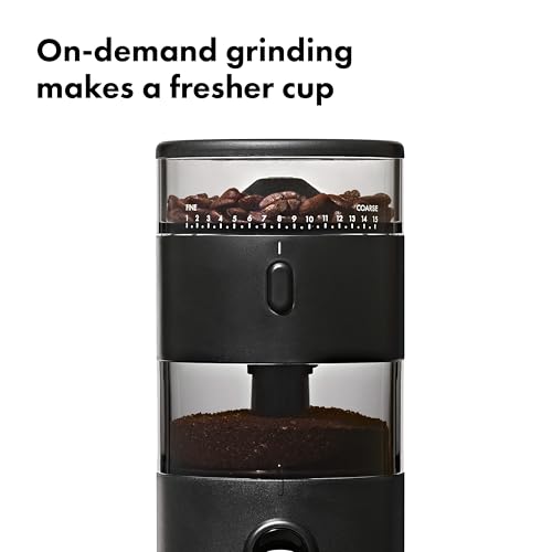 OXO Brew Compact Conical Burr Coffee Grinder - 50g Capacity, Slim Size