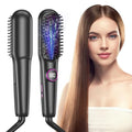 Unipampa Black Hair Straightener Brush with Ionic & Fast Heating, 9 Temp Settings