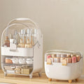 Makeup Organizer with Lipstick Holder, Skincare Organizers Storage Box Cosmetic Display Cases, Teen Girl Gifts Make up Organizers for Vanity, Dresser, Countertop, Bathroom(Silver)