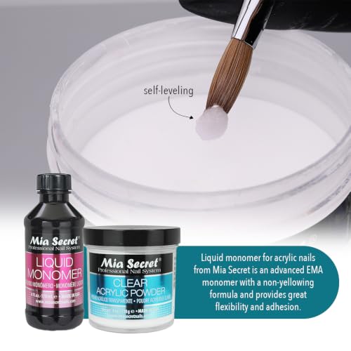 Acrylic Nail Art System with 4oz Liquid Monomer and Clear Powder