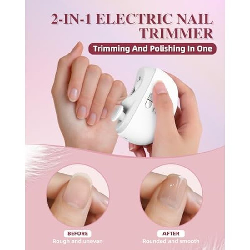 2026 Upgraded Electric Nail Clipper, Electric Nail File, 2 Speeds Automatic Nail Trimmer with LED Light & Clip Storage - USB Rechargeable for Baby, Kids, Adults, Seniors