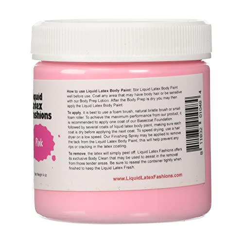 Pink 4 Oz - Liquid Latex Body Paint, Ammonia Free No Odor, Easy On and Off, Cosplay Makeup, Creates Professional Monster, Zombie Arts