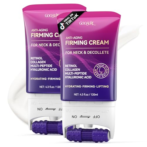 Tighten & Lift Neck & Chest Moisturizer Cream, 4.3 fl oz -2 Pack, Neck Firming Cream with Roller for Crepey Skin Body Care Comfort, Skin Firming Cream Reduces the Look of Fine Lines and Wrinkles
