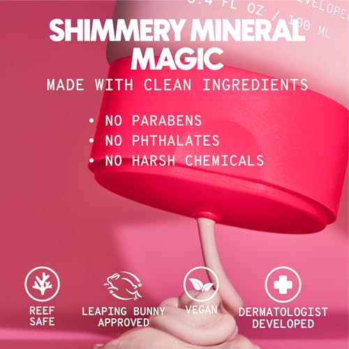Cheeky Mineral All-Screen - SPF 30 Shimmer Body Sunscreen with Caffeine - Dermatologist Developed & Reef Safe Skincare with Glowy Finish for Beach & Festivals (3.4oz)
