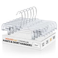 HOUSE DAY 50 Pack Clear Skirt Hangers with Clips - 14'' Clip Hangers - Variation of THIS listing