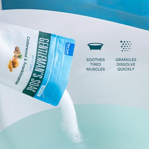 Gentleman's Bath Salt 32 oz Epsom Salt Soak with Essential Oils - Manly Scent