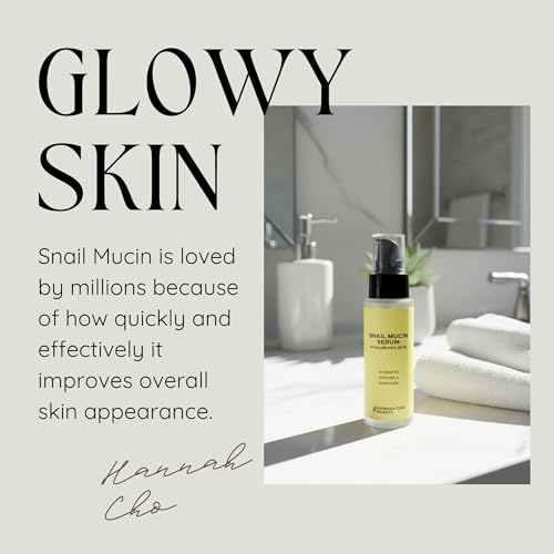 Snail Mucin Serum - Hydrating Face Serum for Skin Barrier Repair & Anti-Aging - Hyaluronic Acid Active Moisture Retention - Hannah Cho Beauty