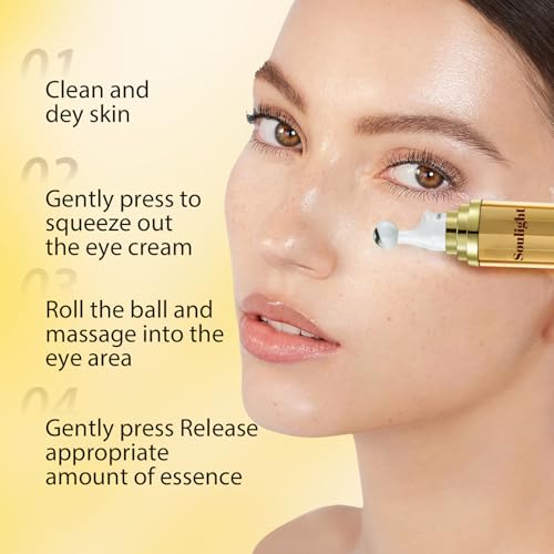 Eye Serum with 5% Caffeine, Retinol, Niacinamide & Hyaluronic Acid - Anti-Aging Treatment Eye Balms for Dark Circles, Puffiness, Wrinkles & Bags - Under Eye Brightening & Firming Cream