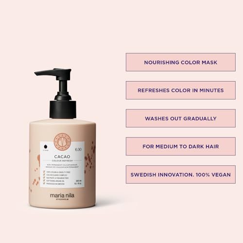 Maria Nila Color Refresh Cacao 10.1 Fl Oz – Warm Brown Color Mask for Color-Treated Hair
