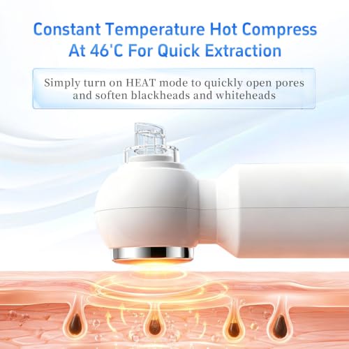 Blackhead Remover Vacuum with Hot Compress and 6 Interchangeable Probes