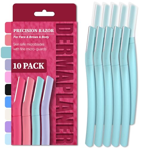 Face Razors for Women, Dermaplane Razor for Women Face, Eyebrow Razor, Dermaplaning Tool, Gentle Exfoliation Microblades for Sensitive Skin, Peach Fuzz Remover